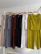 Sıfır Kollu Bluz Batik Desenli Pantolon İkili Takım 10181-08 resmi